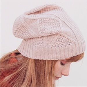 Pink Cable Knit Beanie